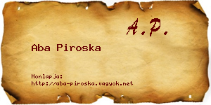 Aba Piroska névjegykártya