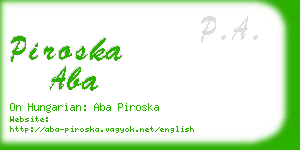 piroska aba business card